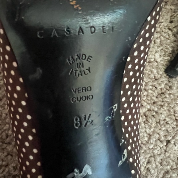 Casadei Brown Polka Dot Pumps - Picture 6 of 6